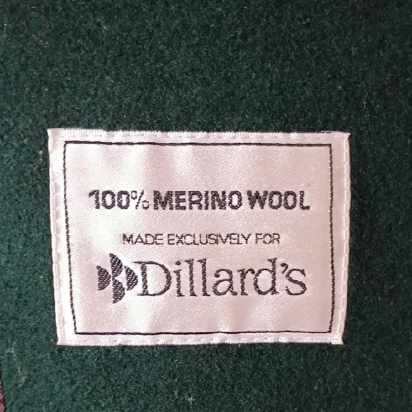 Dillard’s Green Double-Breasted Merino Wool Coat Women’s XL Angel Pin Vintage - Picture 2 of 11